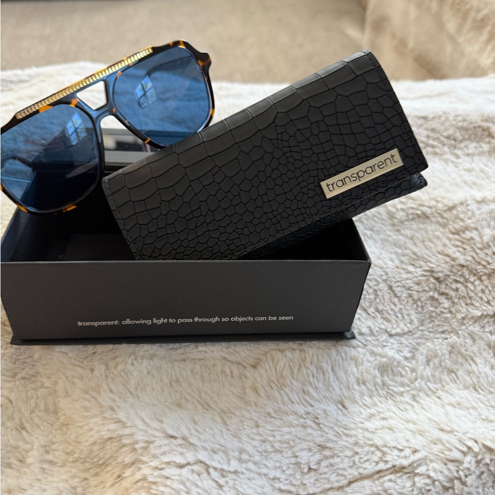 Anthropologie x transparent aviator Blue and Tortoiseshell Sunglasses